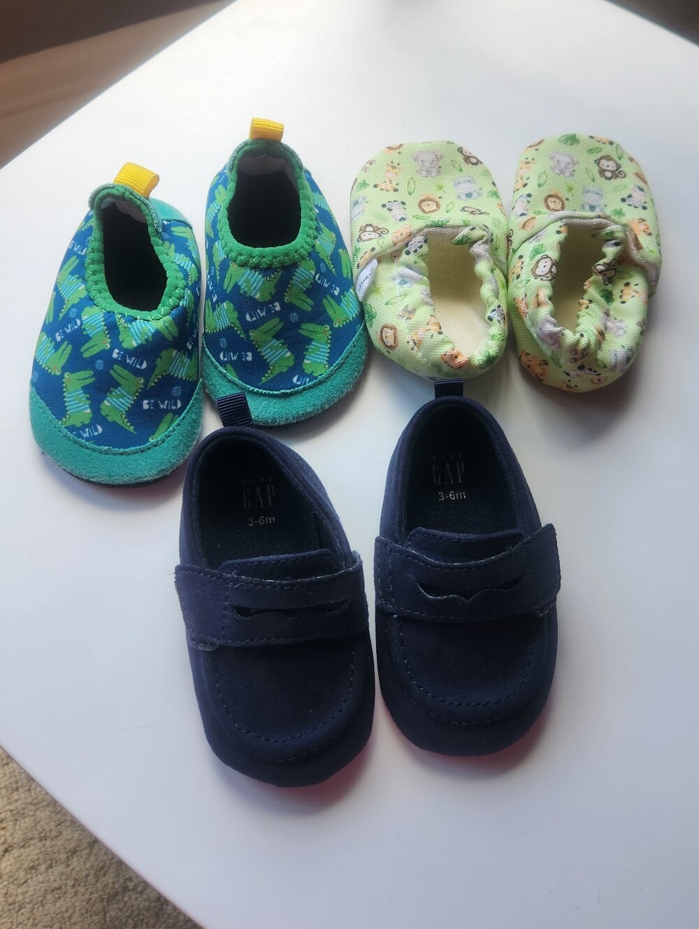 GAP Navy Infant Loafers And 2  Pairs Of Newborn Shoes Bundled